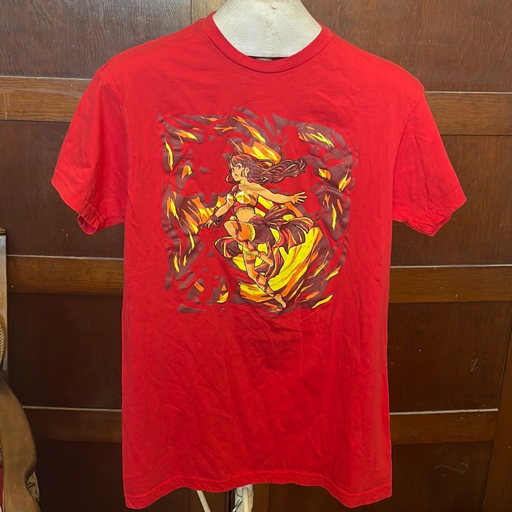 Anime Girl Fire T-shirt